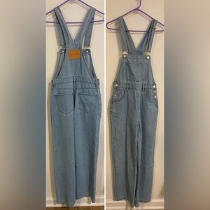 EZwear Patched Pocket Denim Overalls Without Cami Top